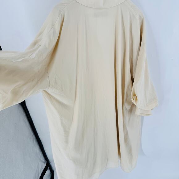 Anthropologie Endless Shirt Dress Cream Beige Button Front Size XL (No Belt) - Picture 8 of 9